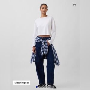 GAP High Rise Barrel Jeans in Deep Blue